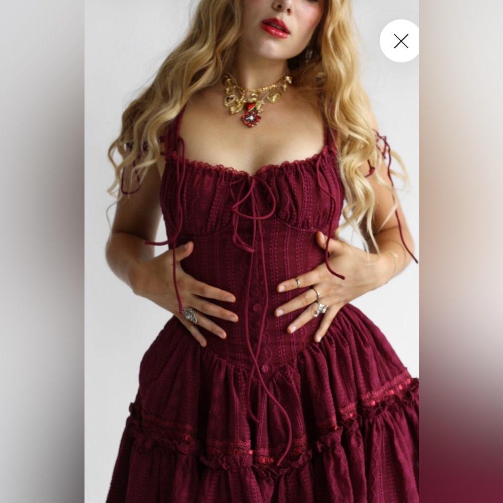 Fae Dress in Garnet - Picture 2 of 12